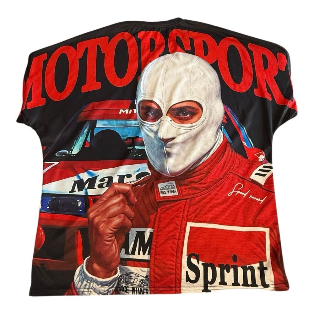 Manfinity Men Motorsport Graphic Shirt~Size XL~Black Red Short Sleeve Tee~L10 01